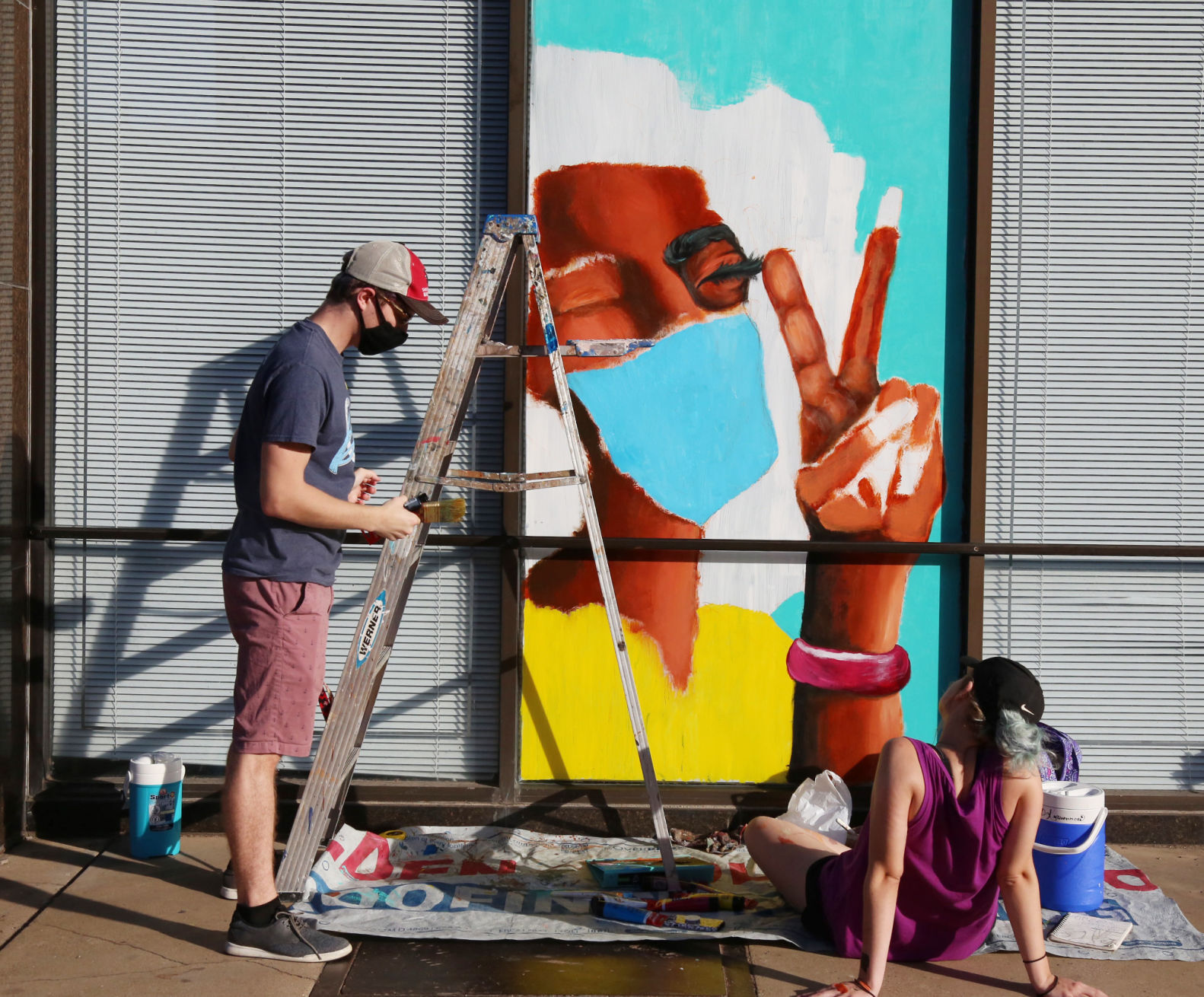 downtown mural mask